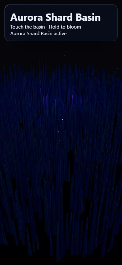 Early mobile screenshot with the shard basin tightly cropped and no visible footer